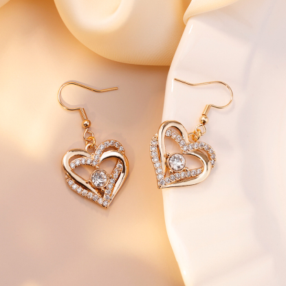 Heart-to-heart diamond earrings
