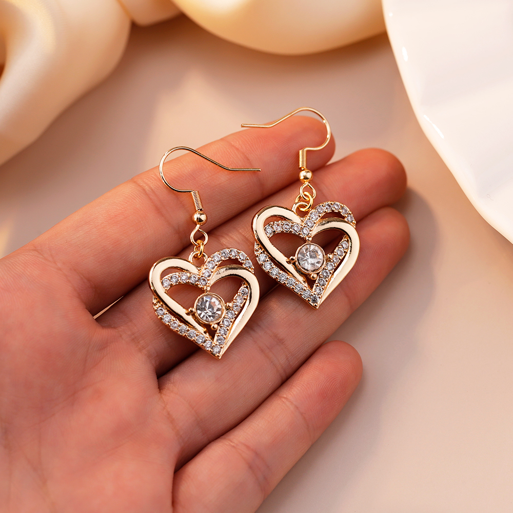 Heart-to-heart diamond earrings