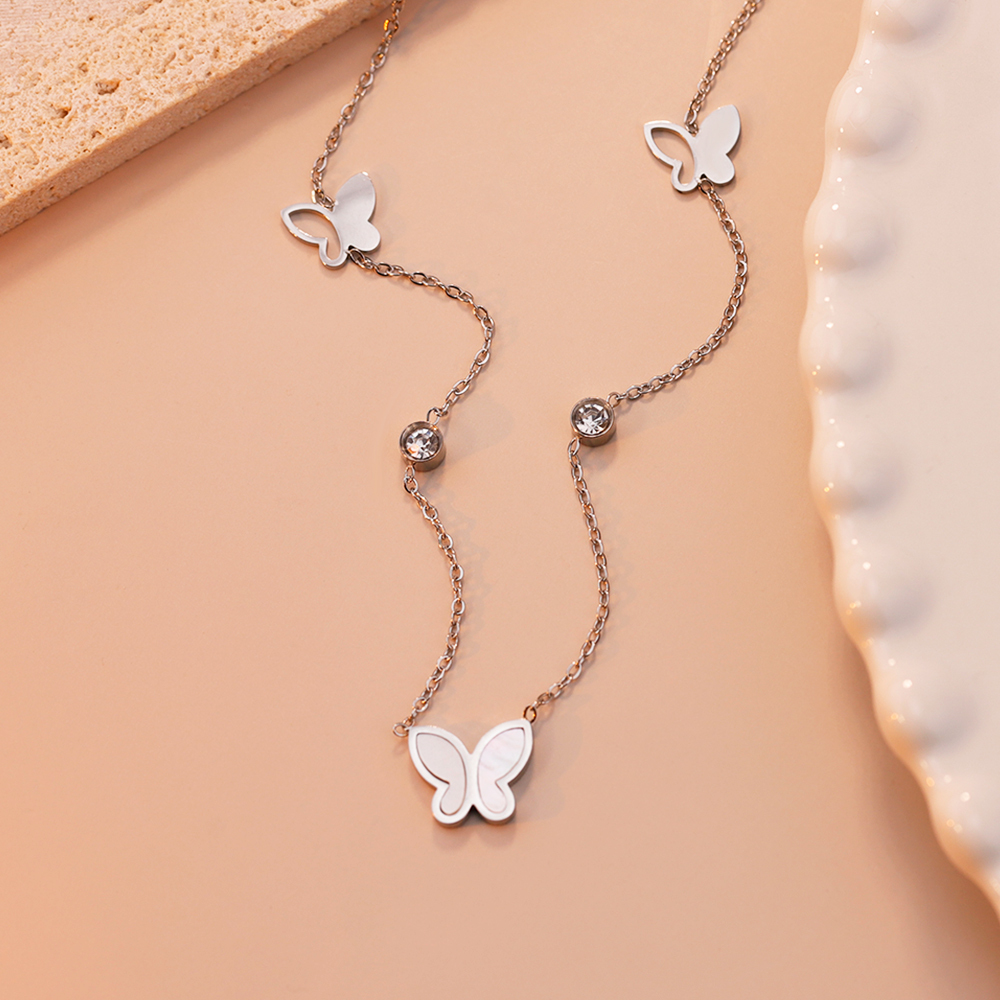 Christmas Gift Butterfly Diamond Necklace