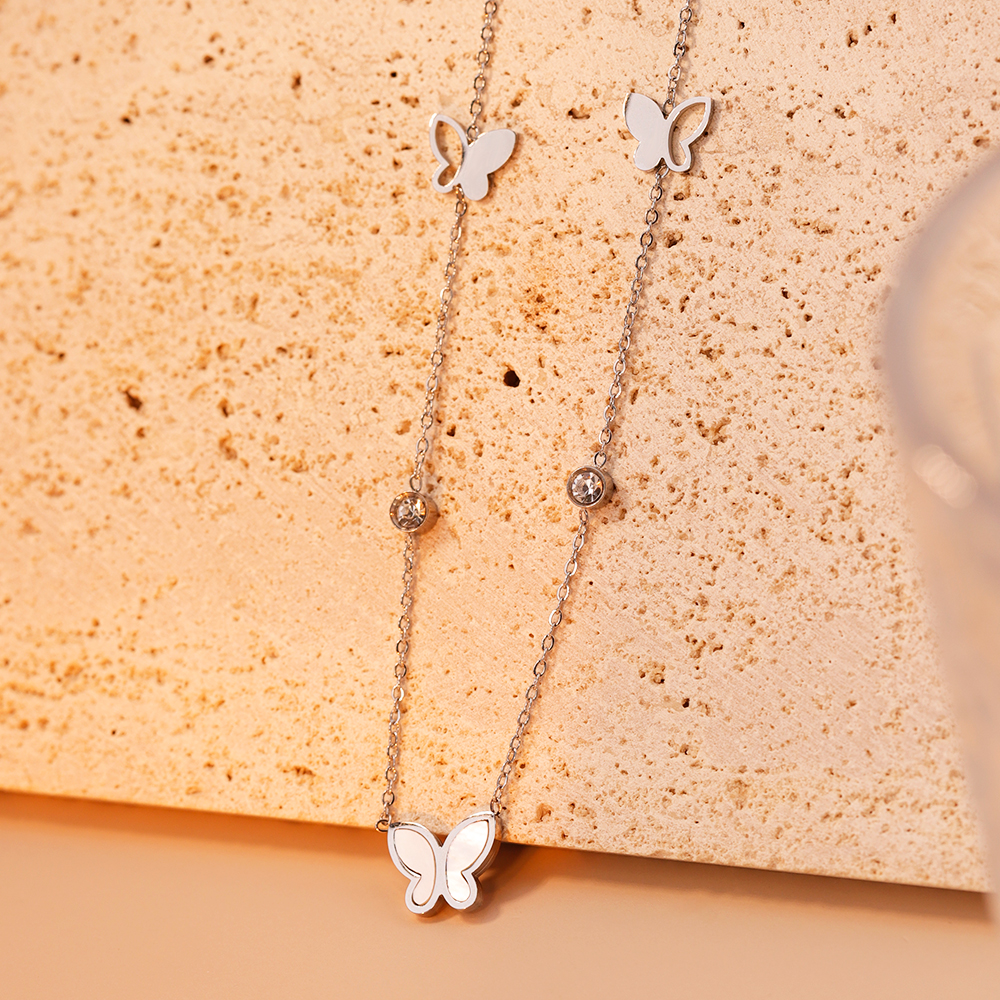 Christmas Gift Butterfly Diamond Necklace
