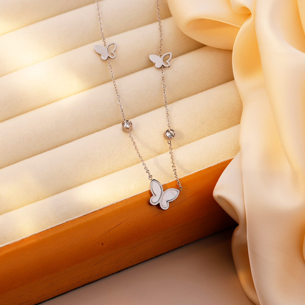 Christmas Gift Butterfly Diamond Necklace