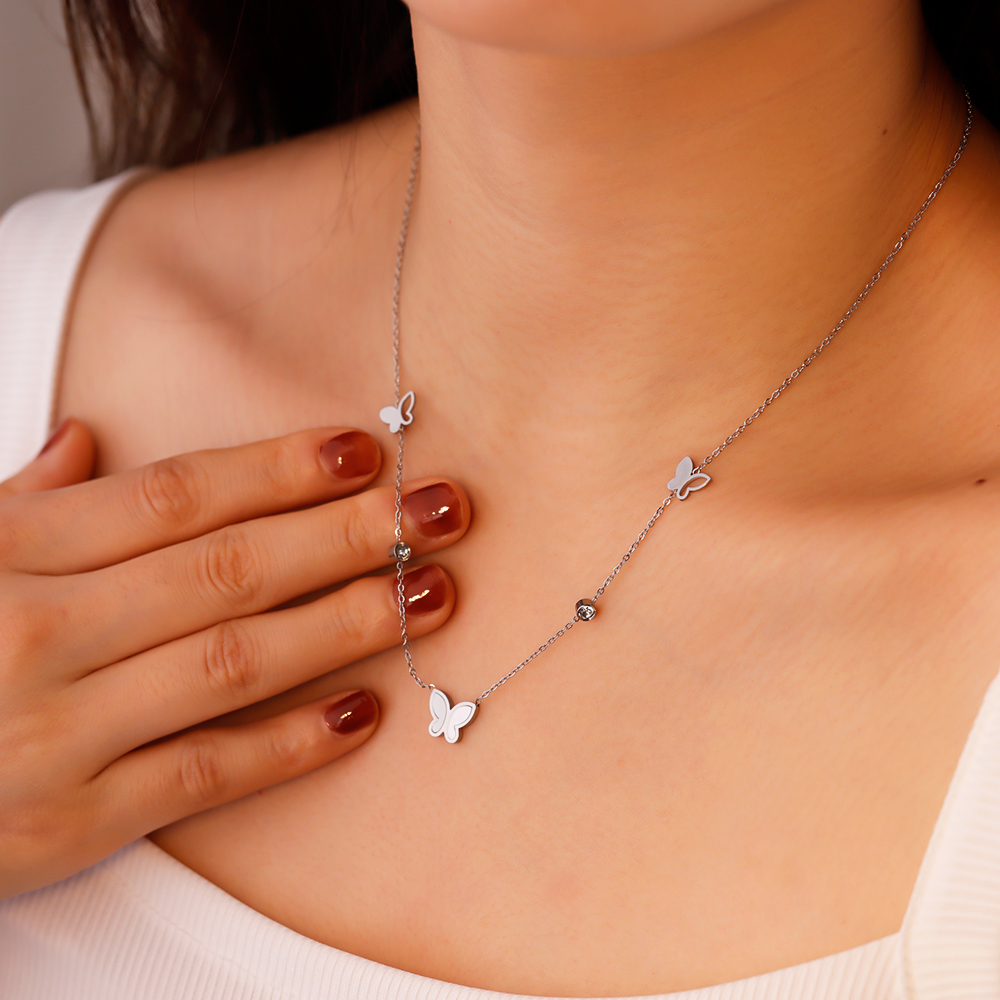 Christmas Gift Butterfly Diamond Necklace