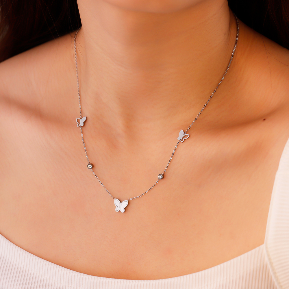 Christmas Gift Butterfly Diamond Necklace