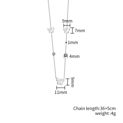 Christmas Gift Butterfly Diamond Necklace