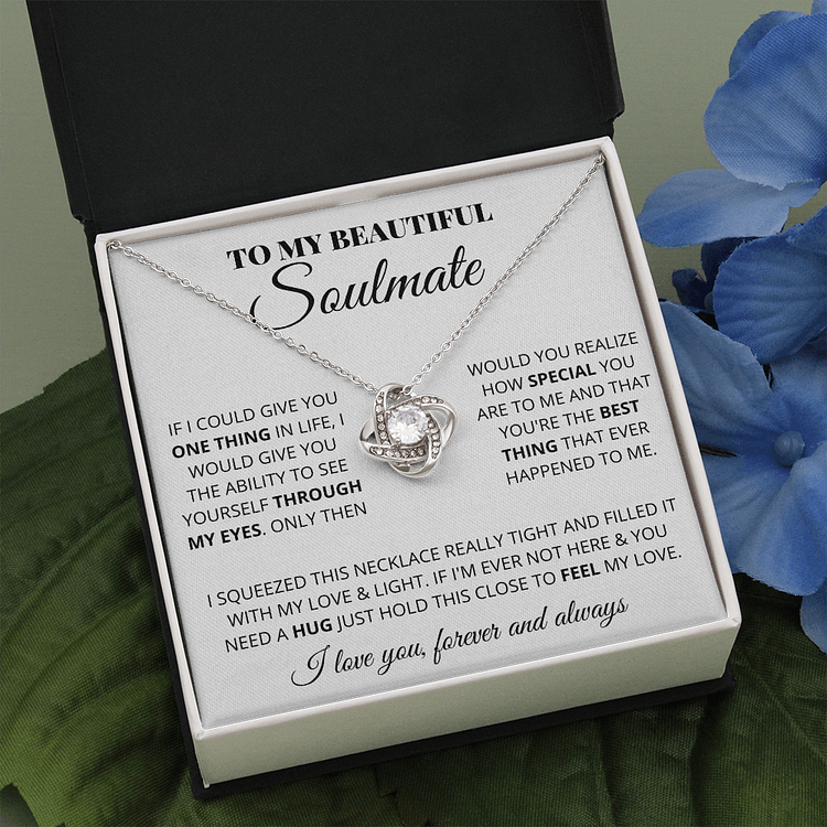 To My Beautiful Soulmate Love Knot Necklace
