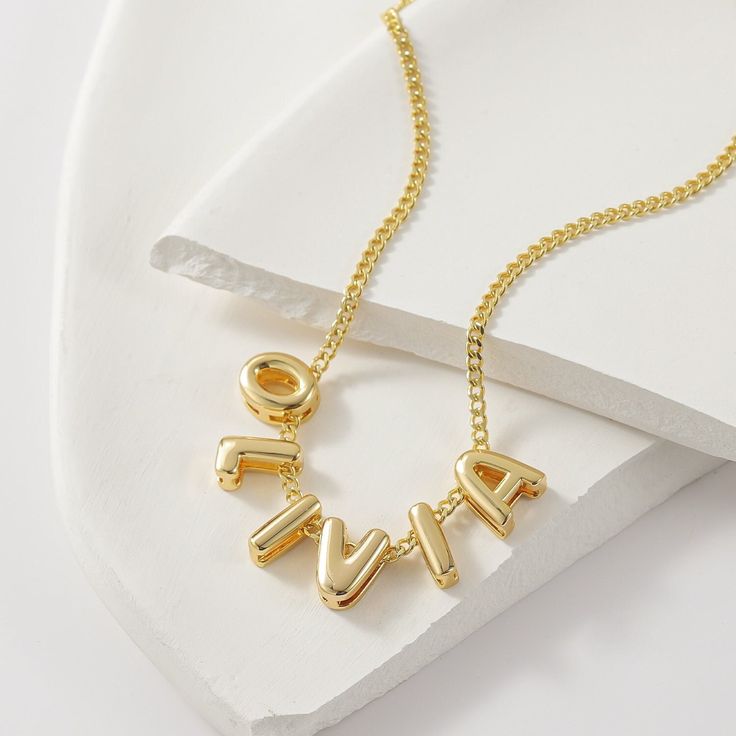Buy 1 Get 2 FREE🎁Bubble Name Necklace