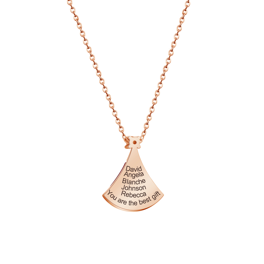 Santa Hat Custom Name Birthstone Necklace