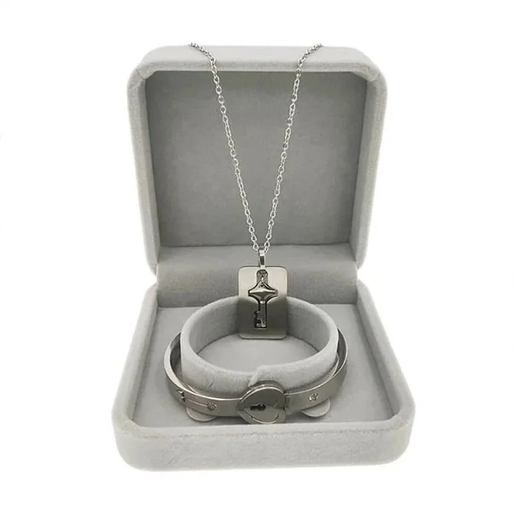 Key to My Heart Couple Key Necklace and Love Lock Bracelet