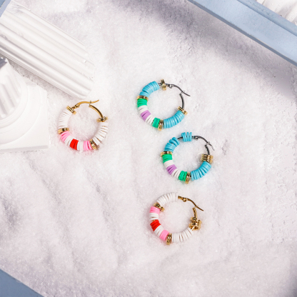 Christmas Gift Dopamine Colorful Earring and Bracelet