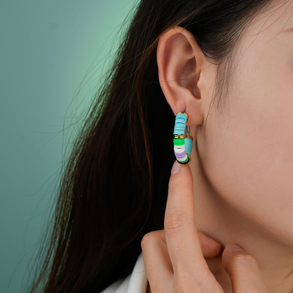 Christmas Gift Dopamine Colorful Earring and Bracelet