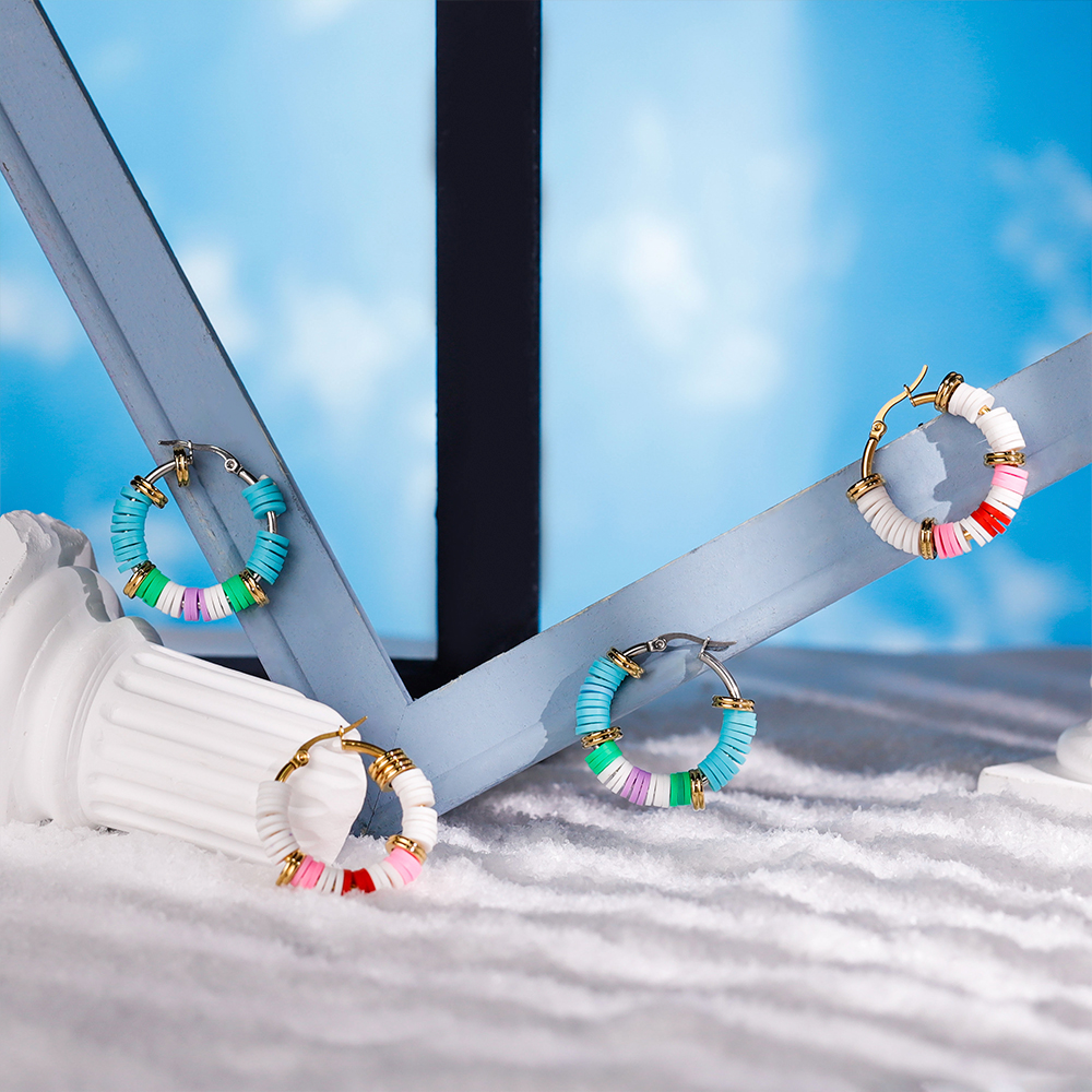 Christmas Gift Dopamine Colorful Earring and Bracelet