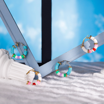 Christmas Gift Dopamine Colorful Earring and Bracelet