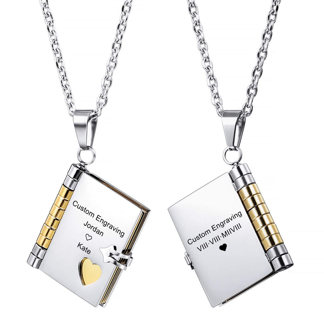 Personalized Book Locket Necklace