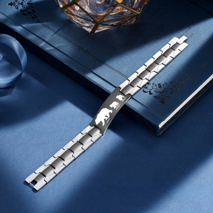 Bear Bracelet 2-4 Names Personalized Men's Gift