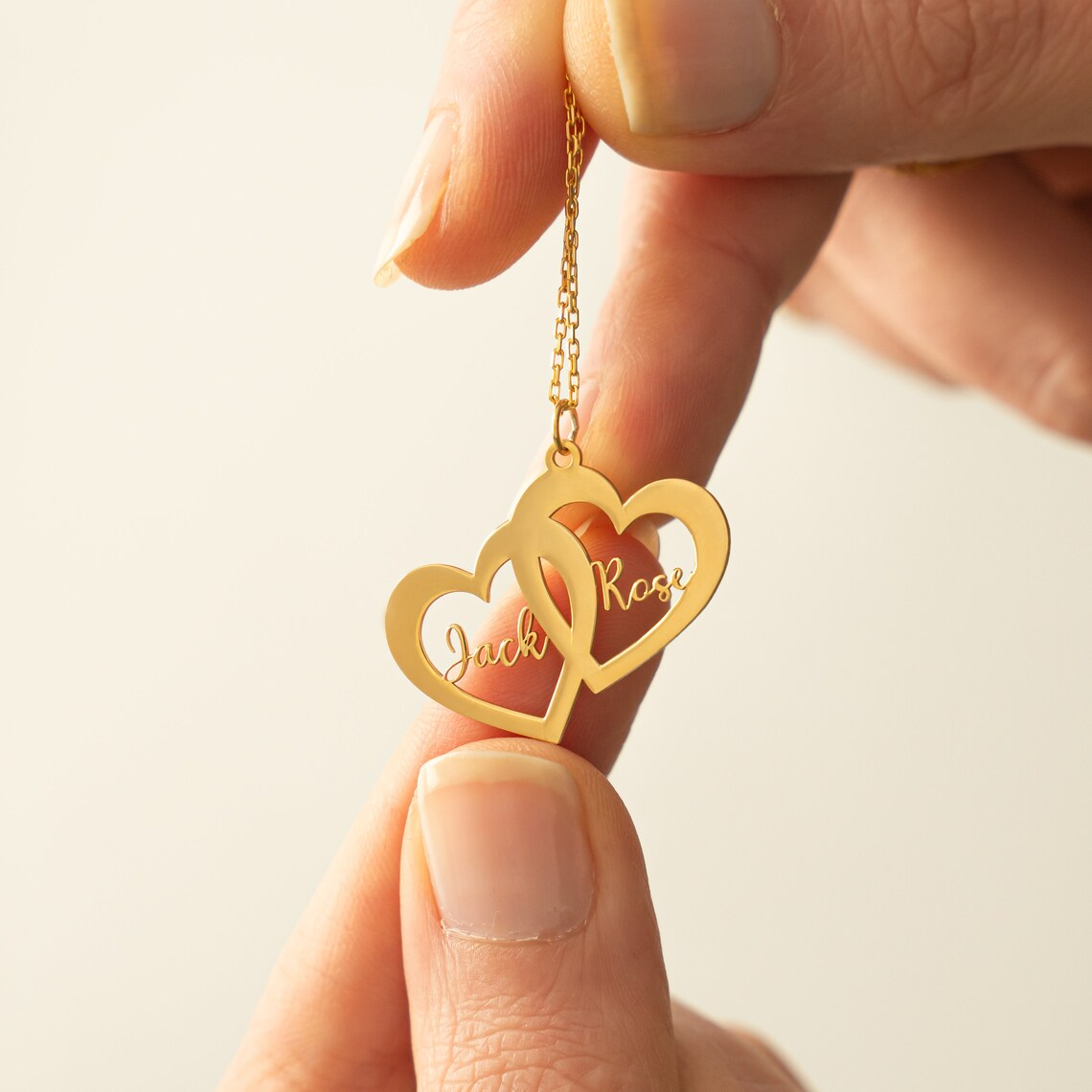 Couple Name Heart Personalized Two Names Necklace