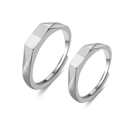Creative "I Love You" "Forever Love" Projection Couple Rings Sterling Silver