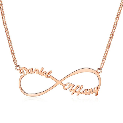 Personalized Infinity 2 Names Name Necklaces