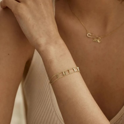 Custom Name Double Chain Bracelet