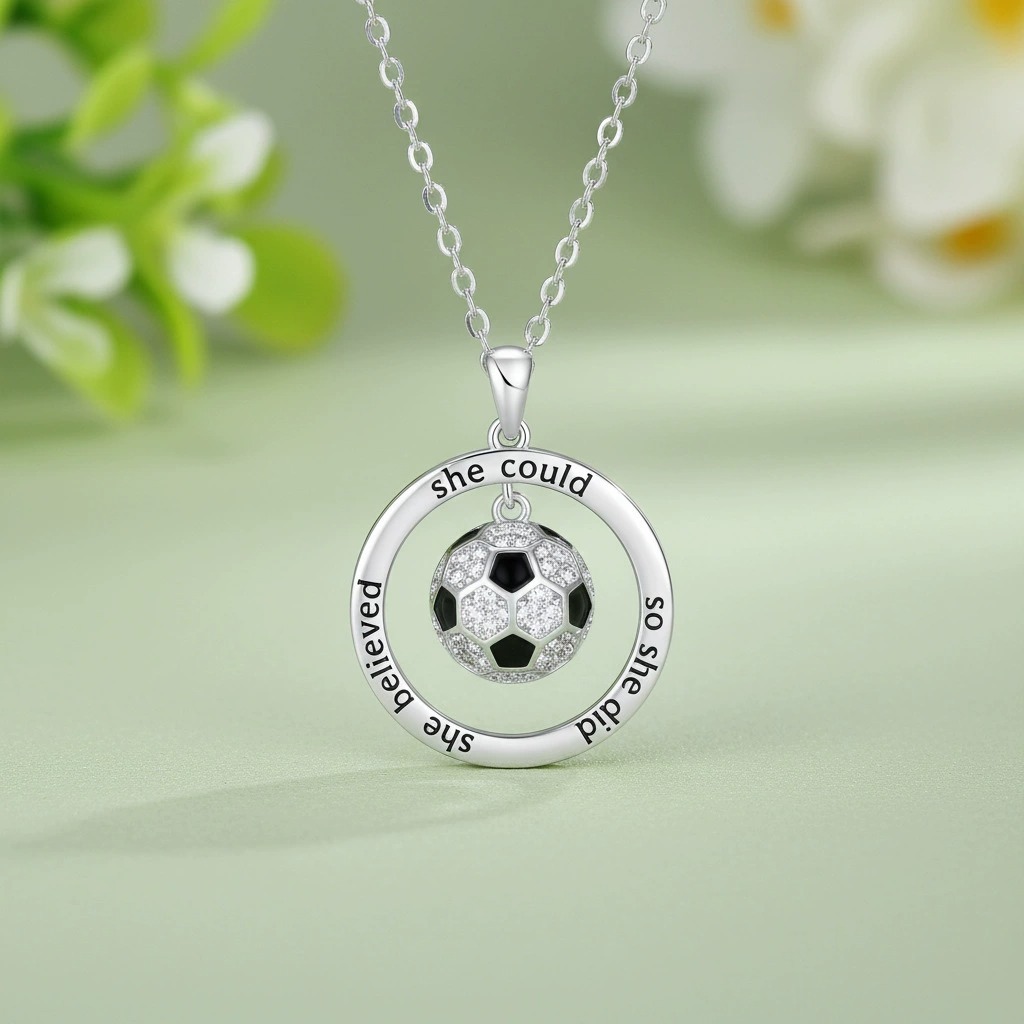 Customized World Cup Name Soccer Necklace
