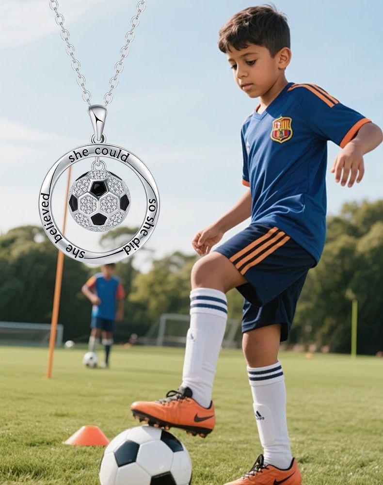Customized World Cup Name Soccer Necklace