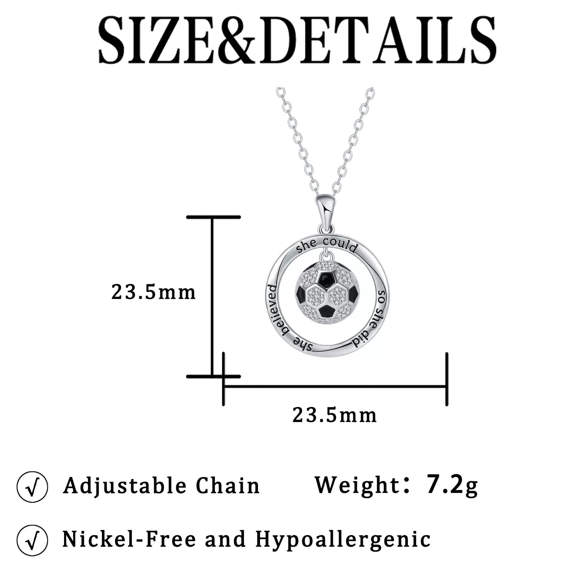 Customized World Cup Name Soccer Necklace