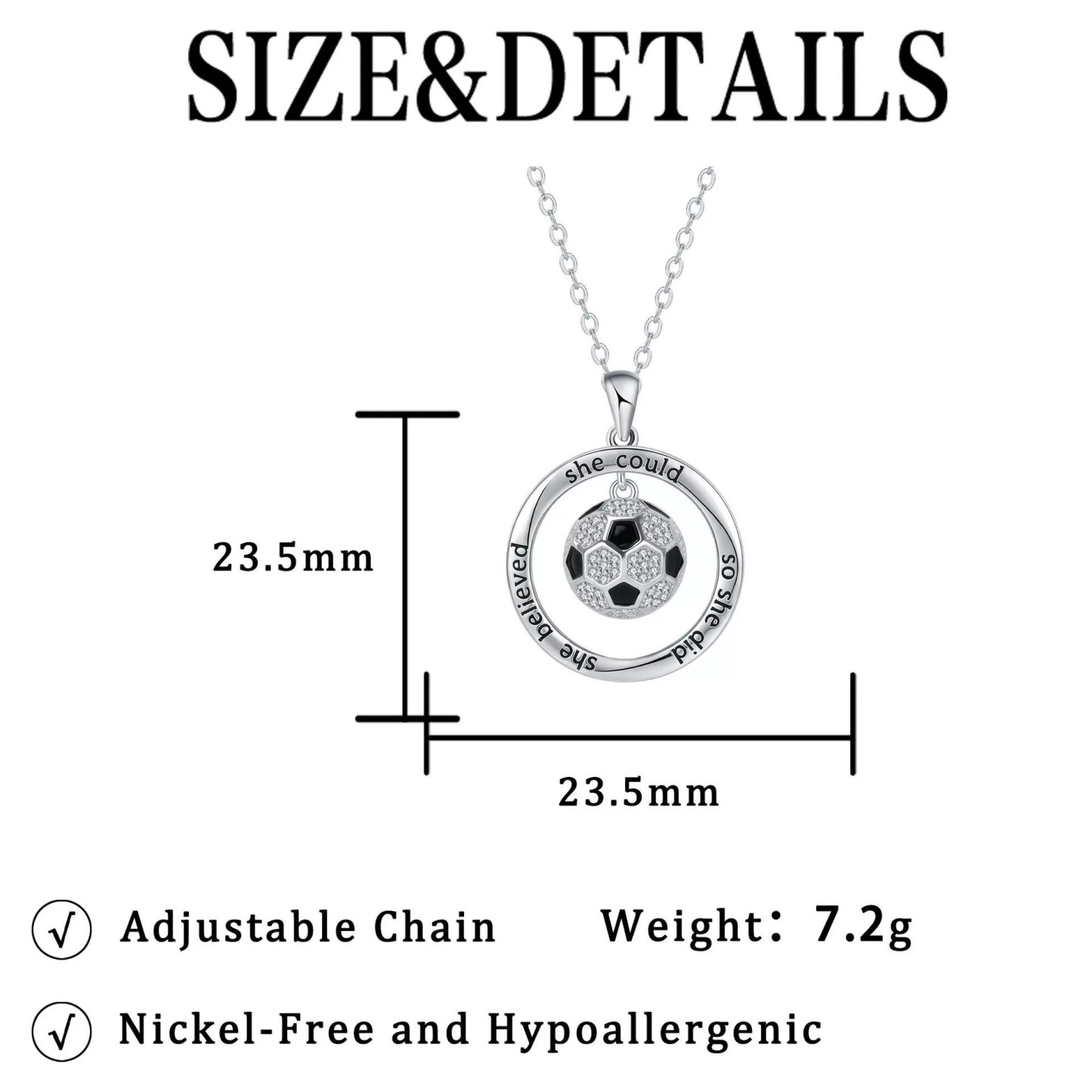 Customized World Cup Name Soccer Necklace