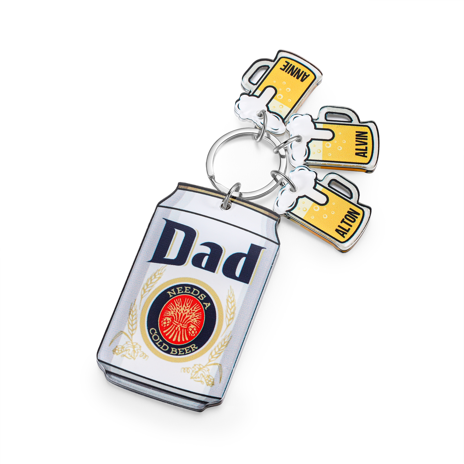 Funny ‘Dad Needs a Cold Beer’ Personalized Keychain for Men – Ideal Gift