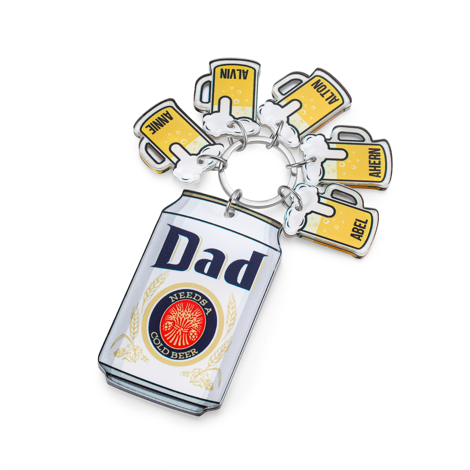 Funny ‘Dad Needs a Cold Beer’ Personalized Keychain for Men – Ideal Gift