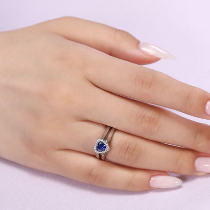 Halo Heart Cut Personalized Sterling Silver Reversible Ring