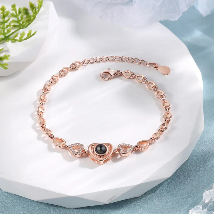 Heart Chain Projection Bracelet Personalized Photo Bracelet