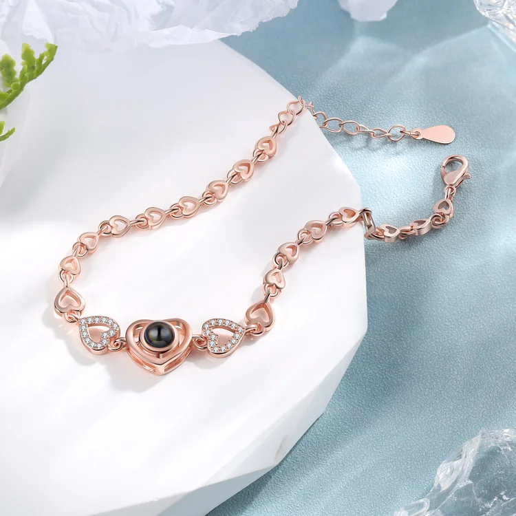 Heart Chain Projection Bracelet Personalized Photo Bracelet