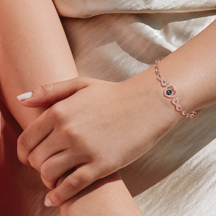 Heart Chain Projection Bracelet Personalized Photo Bracelet