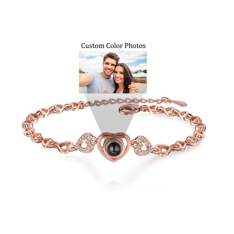 Heart Chain Projection Bracelet Personalized Photo Bracelet