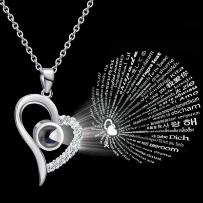 I Love You in 100 Languages Creative Heart Necklace