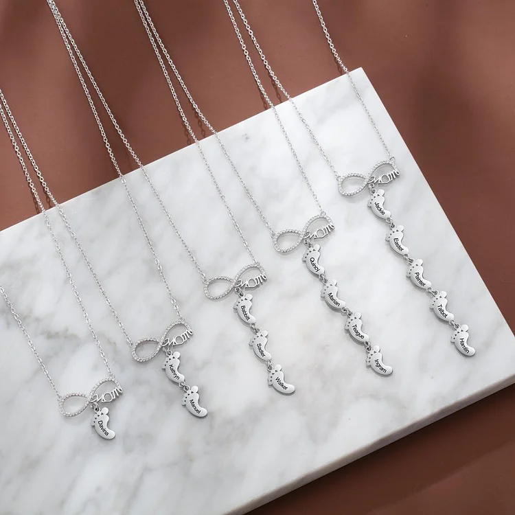 Infinity Baby Feet Necklace