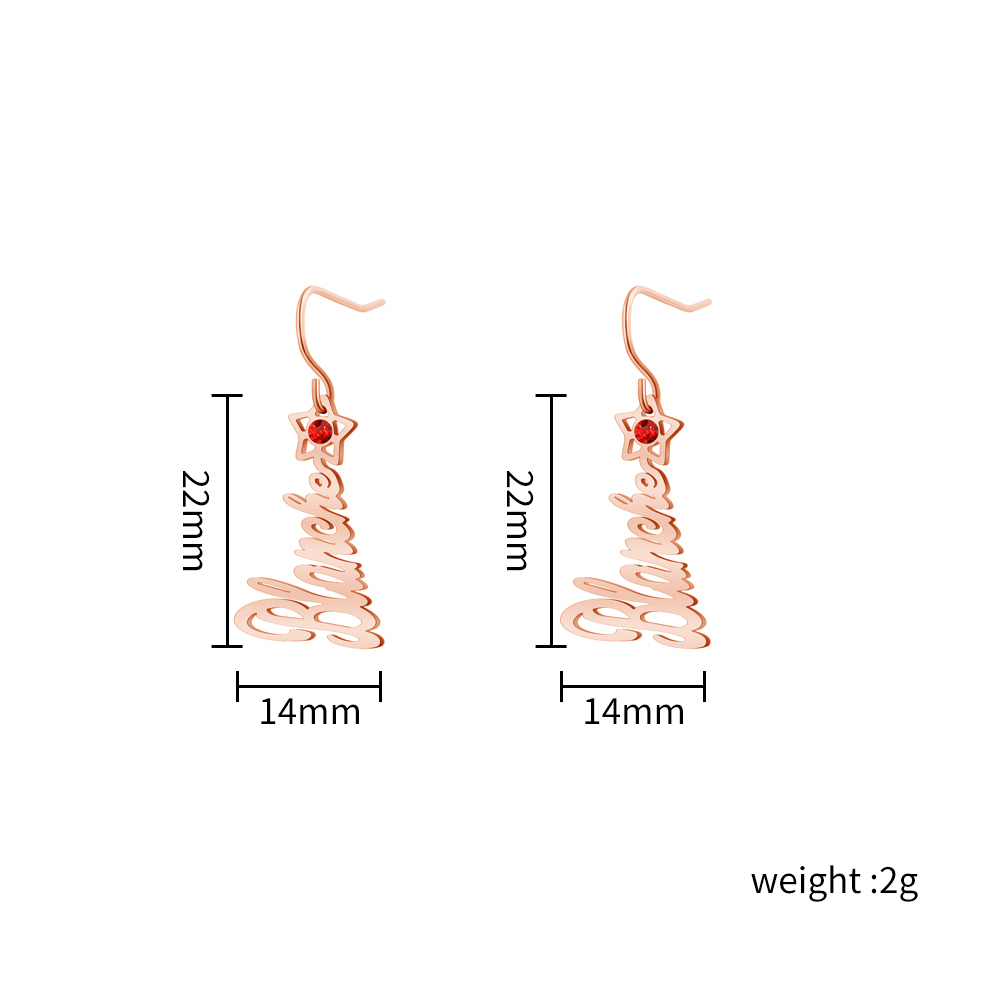 Christmas tree name earrings