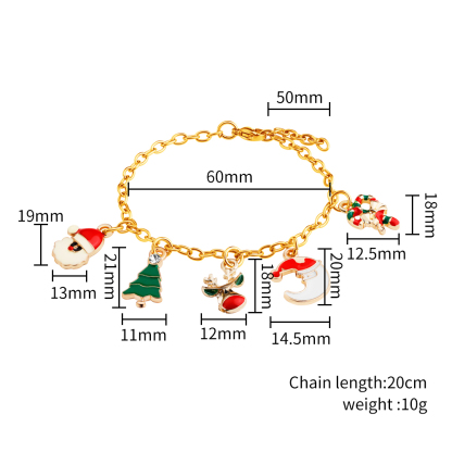 Christmas Tree Elk Wrap Bracelet
