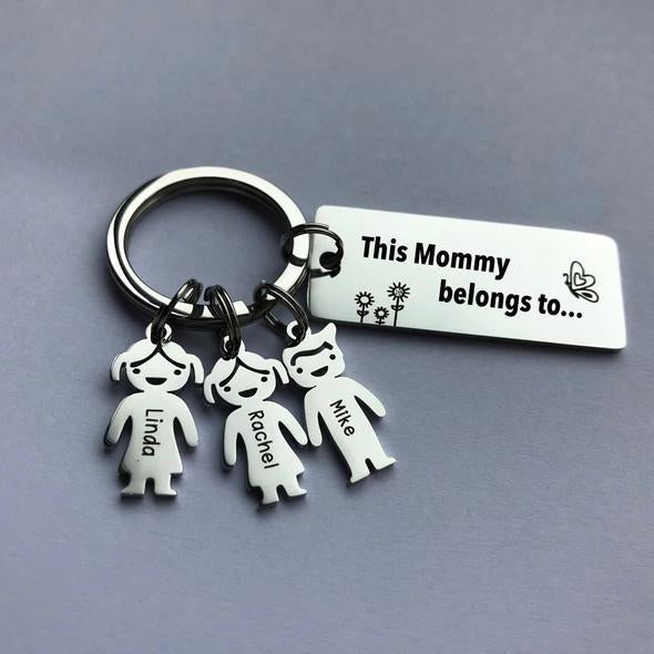 Customized Family Keychain With Kids and Pets