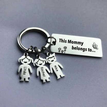 Customized Family Keychain With Kids and Pets
