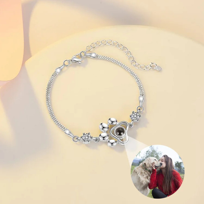 I Love You in 100 Languages Paw Pendant Projection Bracelet