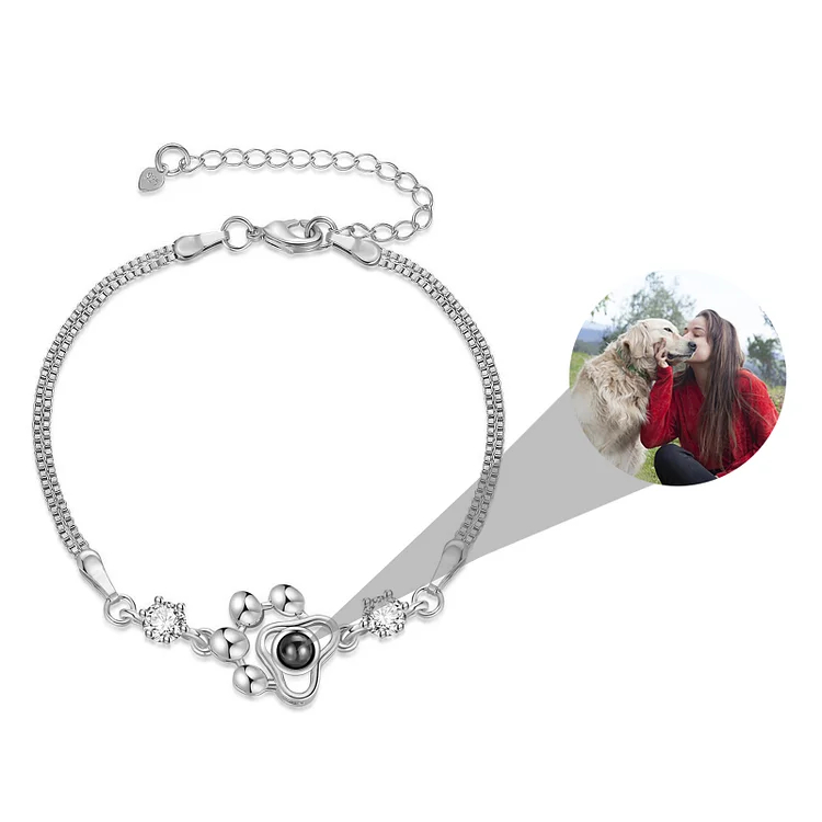 I Love You in 100 Languages Paw Pendant Projection Bracelet