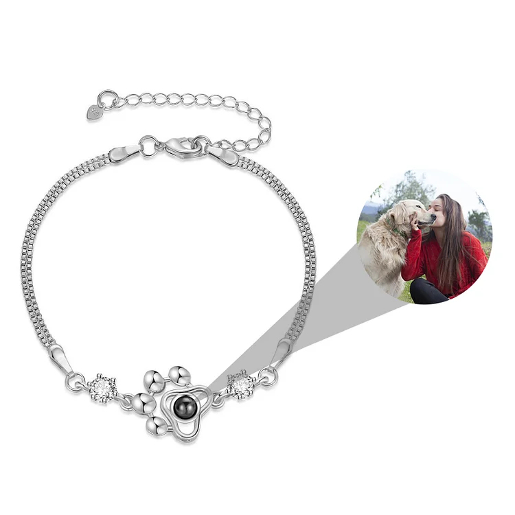 I Love You in 100 Languages Paw Pendant Projection Bracelet