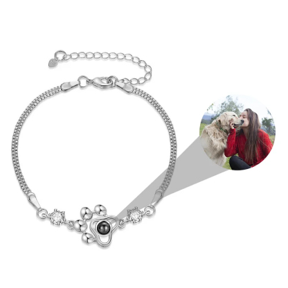 I Love You in 100 Languages Paw Pendant Projection Bracelet