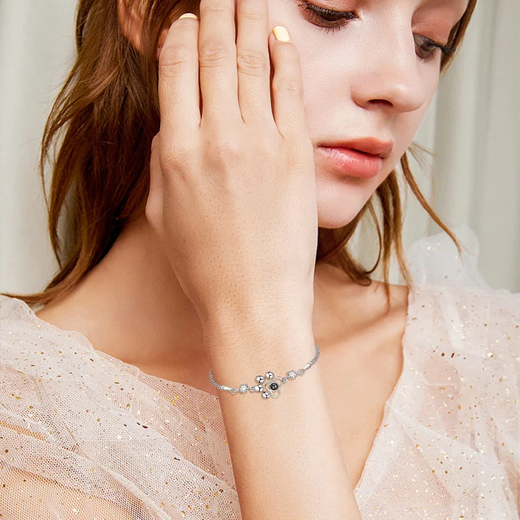 I Love You in 100 Languages Paw Pendant Projection Bracelet