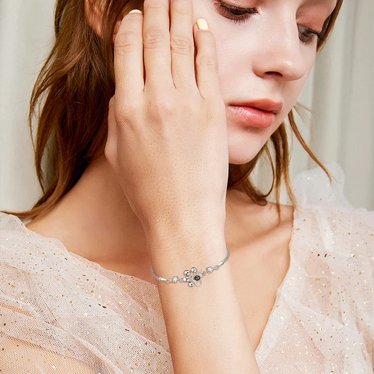 I Love You in 100 Languages Paw Pendant Projection Bracelet