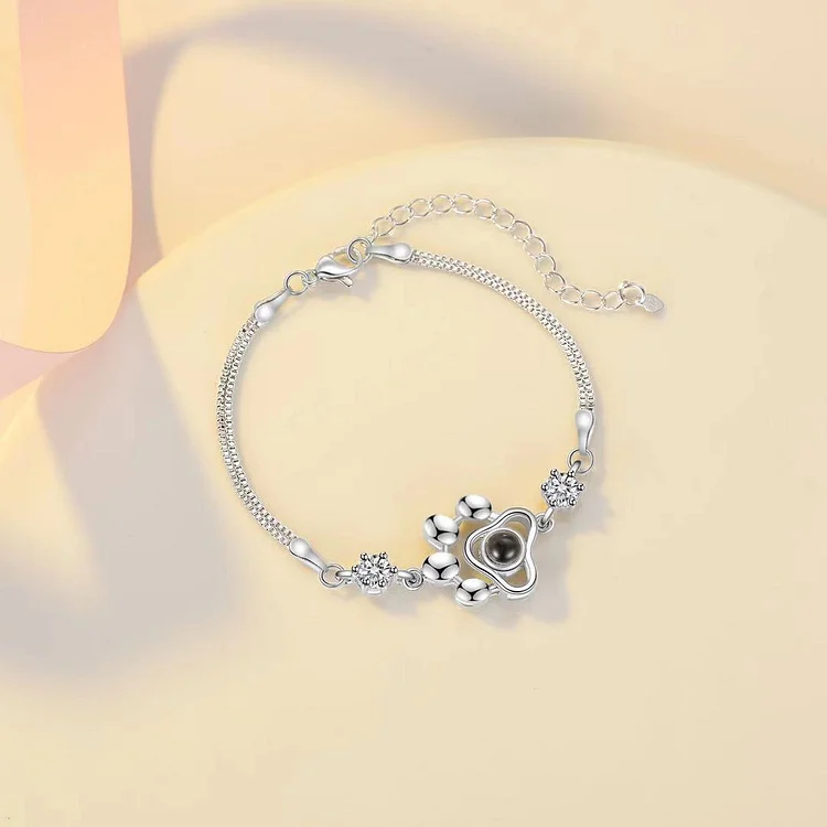 I Love You in 100 Languages Paw Pendant Projection Bracelet