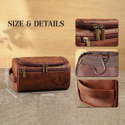 Personalized Toiletry Bag Engrave Name and Initials Personalized Gifts for Father's Day Monther's Day Birthday