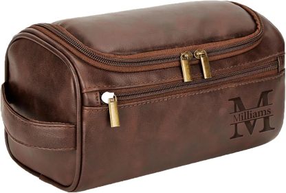 Personalized Toiletry Bag Engrave Name and Initials Personalized Gifts for Father's Day Monther's Day Birthday
