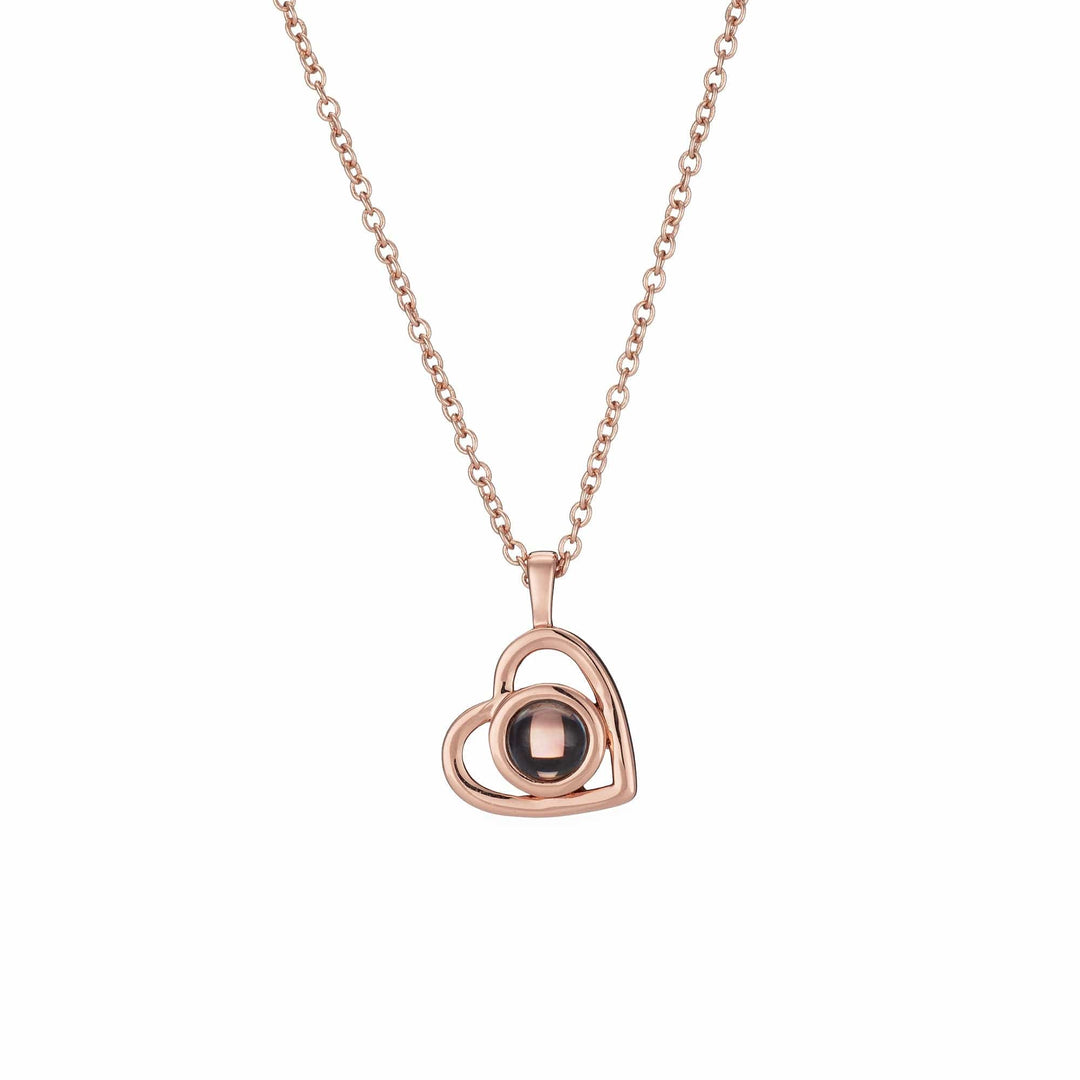 Personalized Heart Hidden Photo Inside Projection Necklace