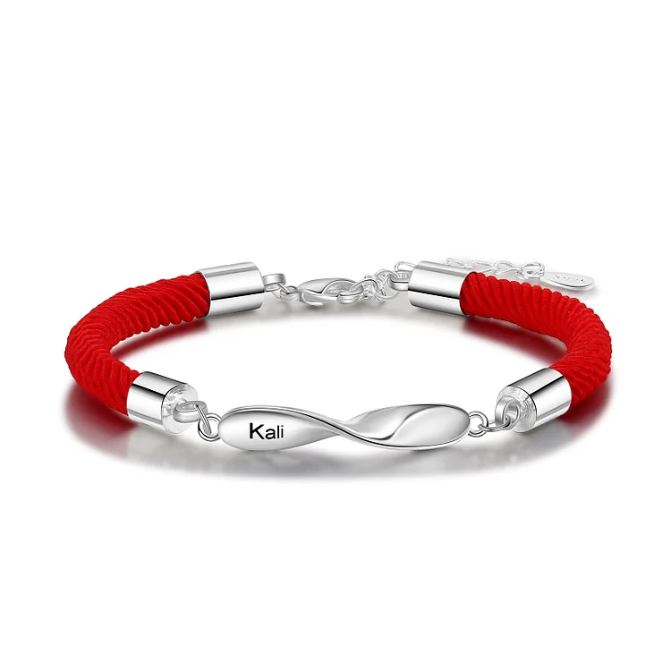 Personalized Names Couple Infinity Bracelet Set Mobius Ring Bracelet Gift
